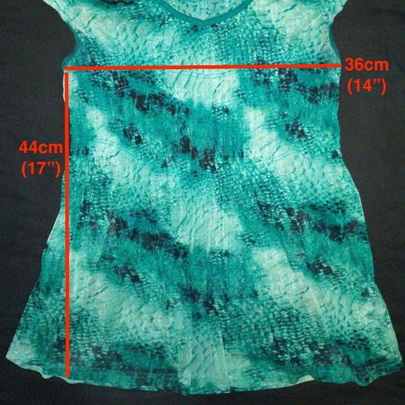 4/$20 | Penningtons Wear With a Smile - Green Semi-Sheer Blouse Top - Picture 2 of 7